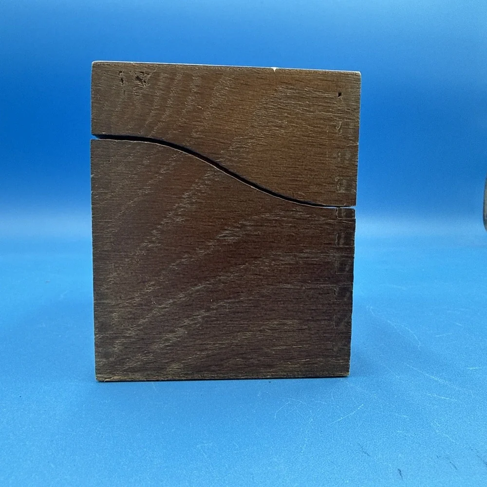 Vintage Oak Wooden Index Recipe card Box Dovetail 353 Harry Hedberg 5 3/4